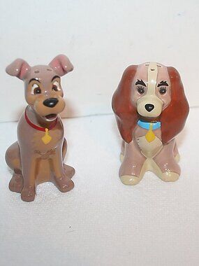Disney Lady and The Tramp Salt and Pepper Ceramic Shaker Set